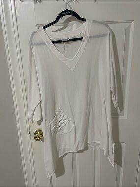 L/xl cottonseed white gauze tunic